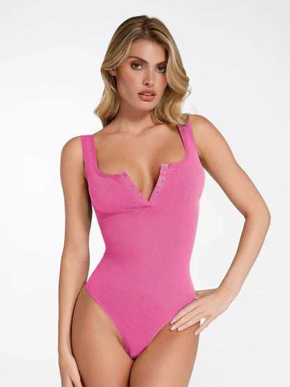 Shapewear Seamless Modal Henley Tank Bodysuit