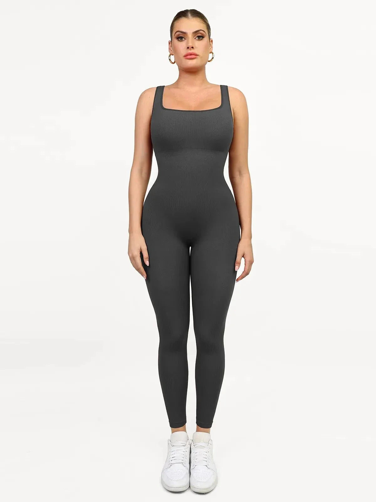 Shapewear Seamless Square Neck Tank Workout Jumpsuit