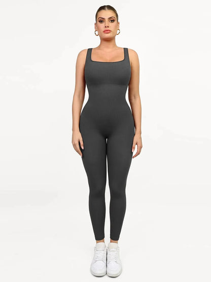 Shapewear Seamless Square Neck Tank Workout Jumpsuit