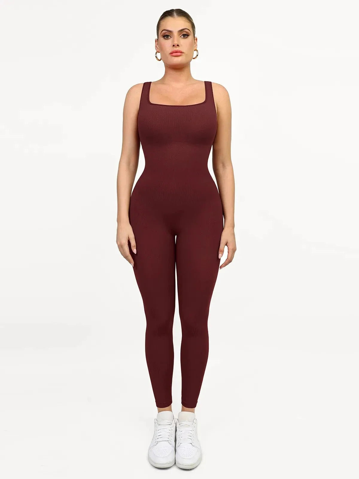 Shapewear Seamless Square Neck Tank Workout Jumpsuit
