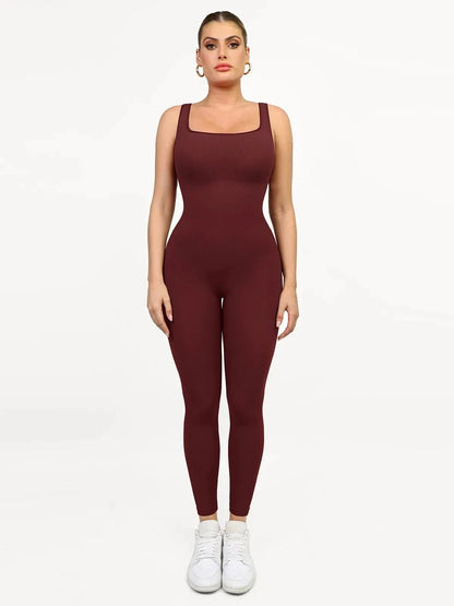 Shapewear Seamless Square Neck Tank Workout Jumpsuit