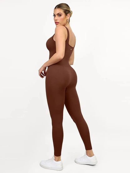 Shapewear Seamless Square Neck Tank Workout Jumpsuit
