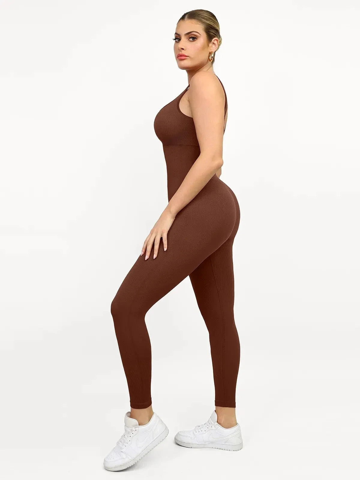 Shapewear Seamless Square Neck Tank Workout Jumpsuit