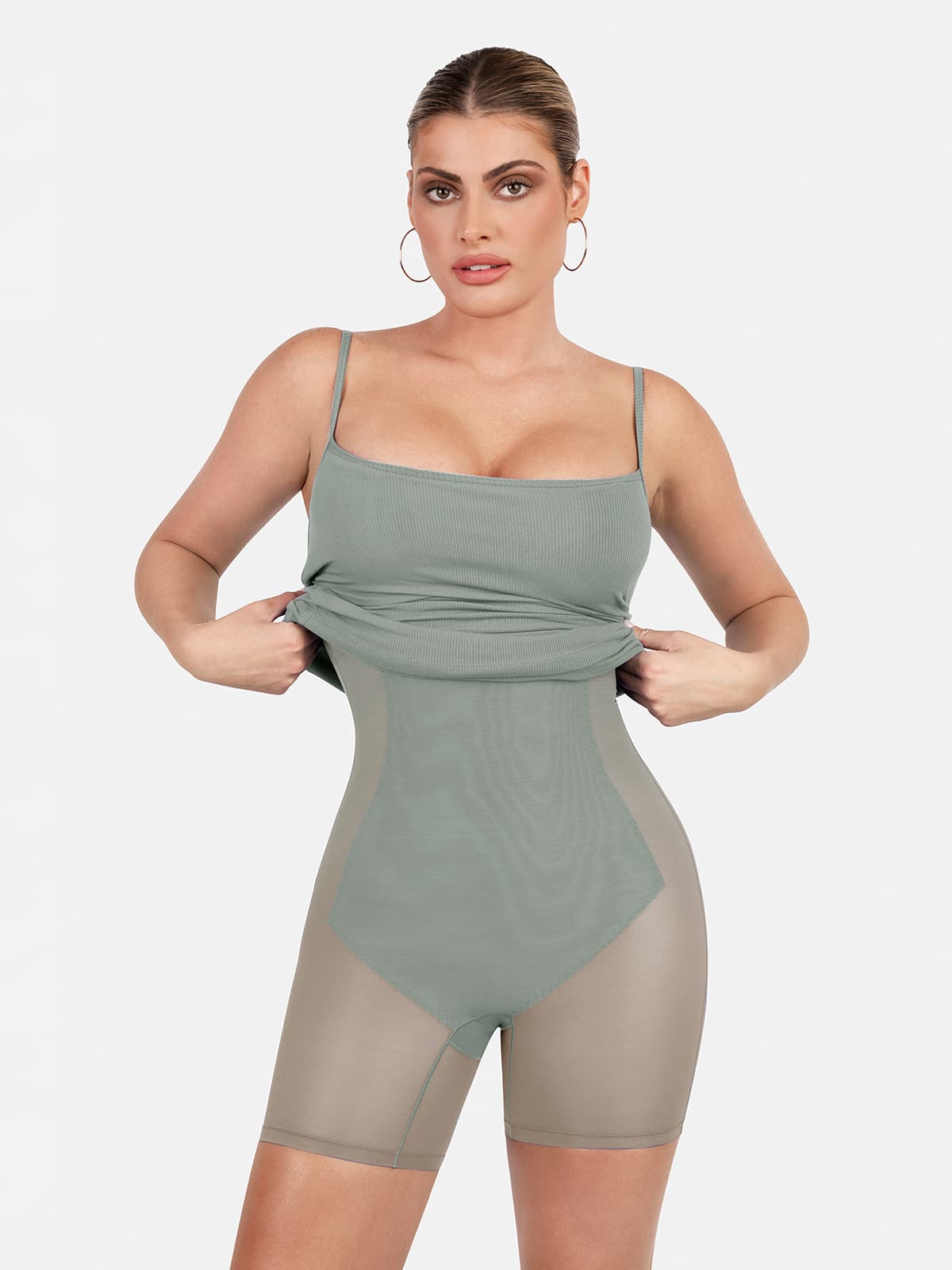 Shapewear Solid Modal Butt Lift Mini Slip Dress