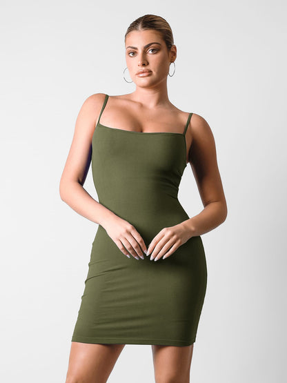 Shapewear Solid Modal Butt Lift Mini Slip Dress
