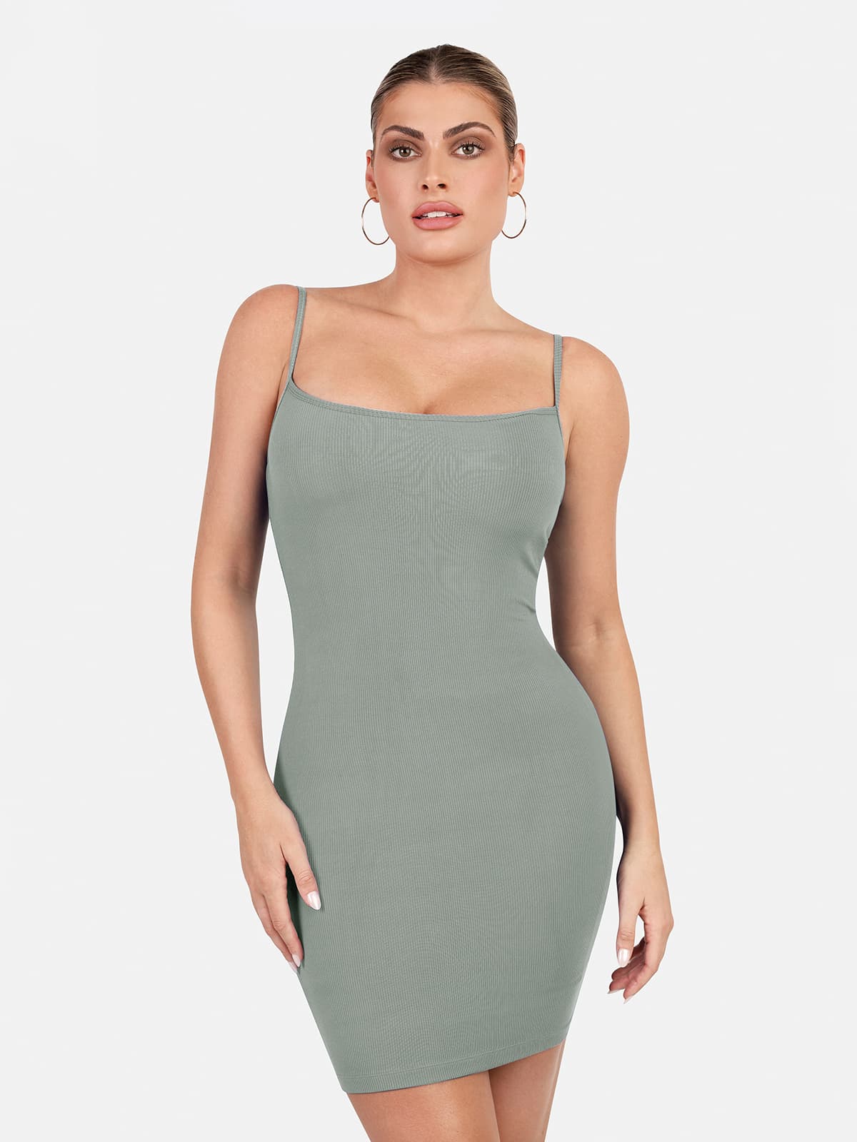 Shapewear Solid Modal Butt Lift Mini Slip Dress