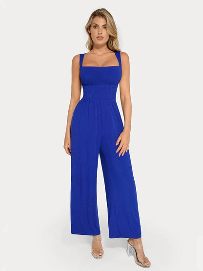 Shapewear Square Neck Tummy Control Wide Leg Jumpsuit