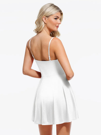 Shapewear Strappy Cowl Neck Tummy Control Flare Dress