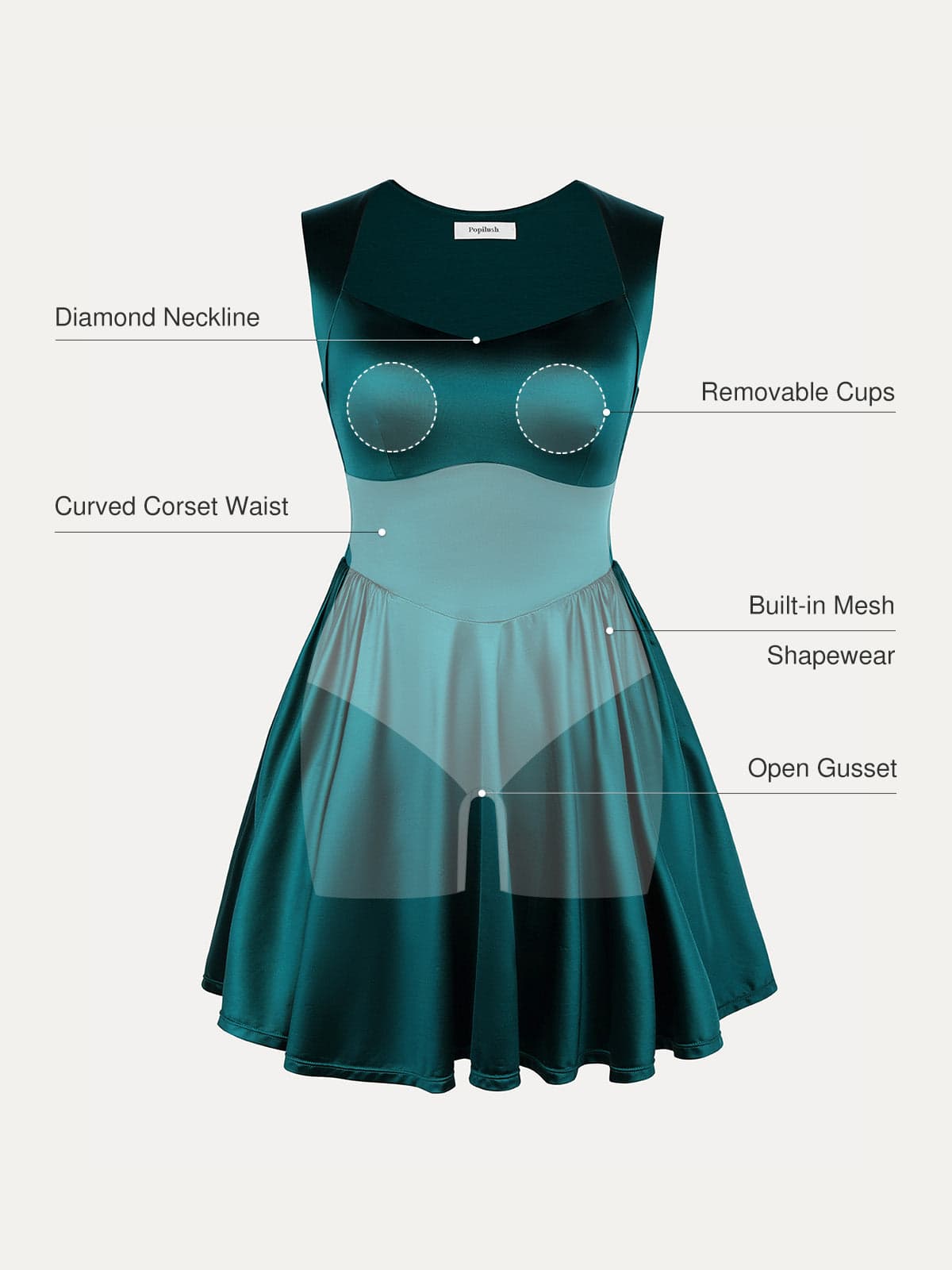 Shapewear Sweetheart Neckline Fit & Flare Mini Dress