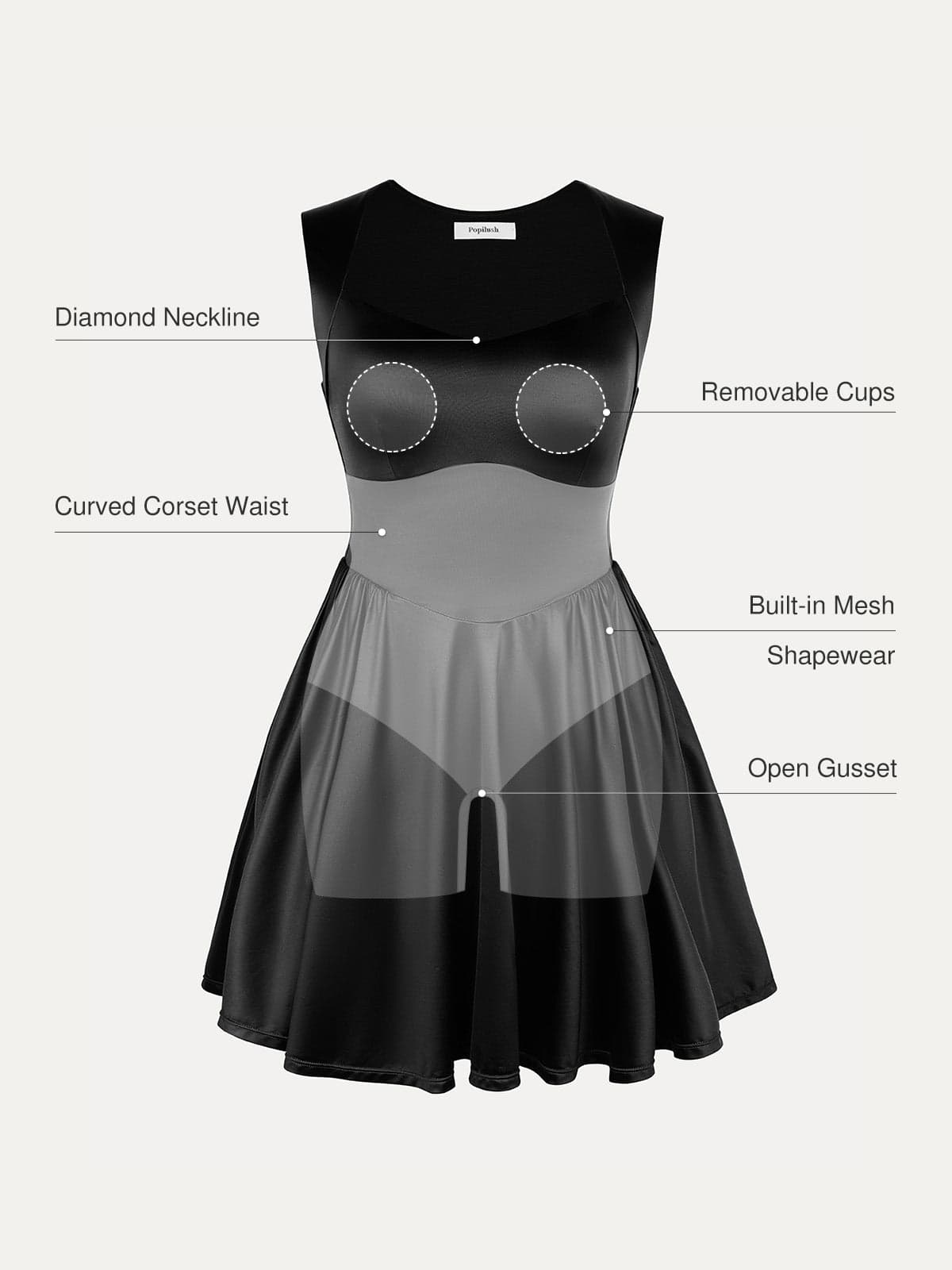 Shapewear Sweetheart Neckline Fit & Flare Mini Dress