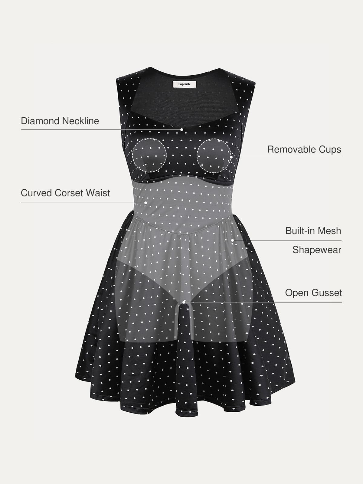 Shapewear Sweetheart Neckline Fit & Flare Mini Dress