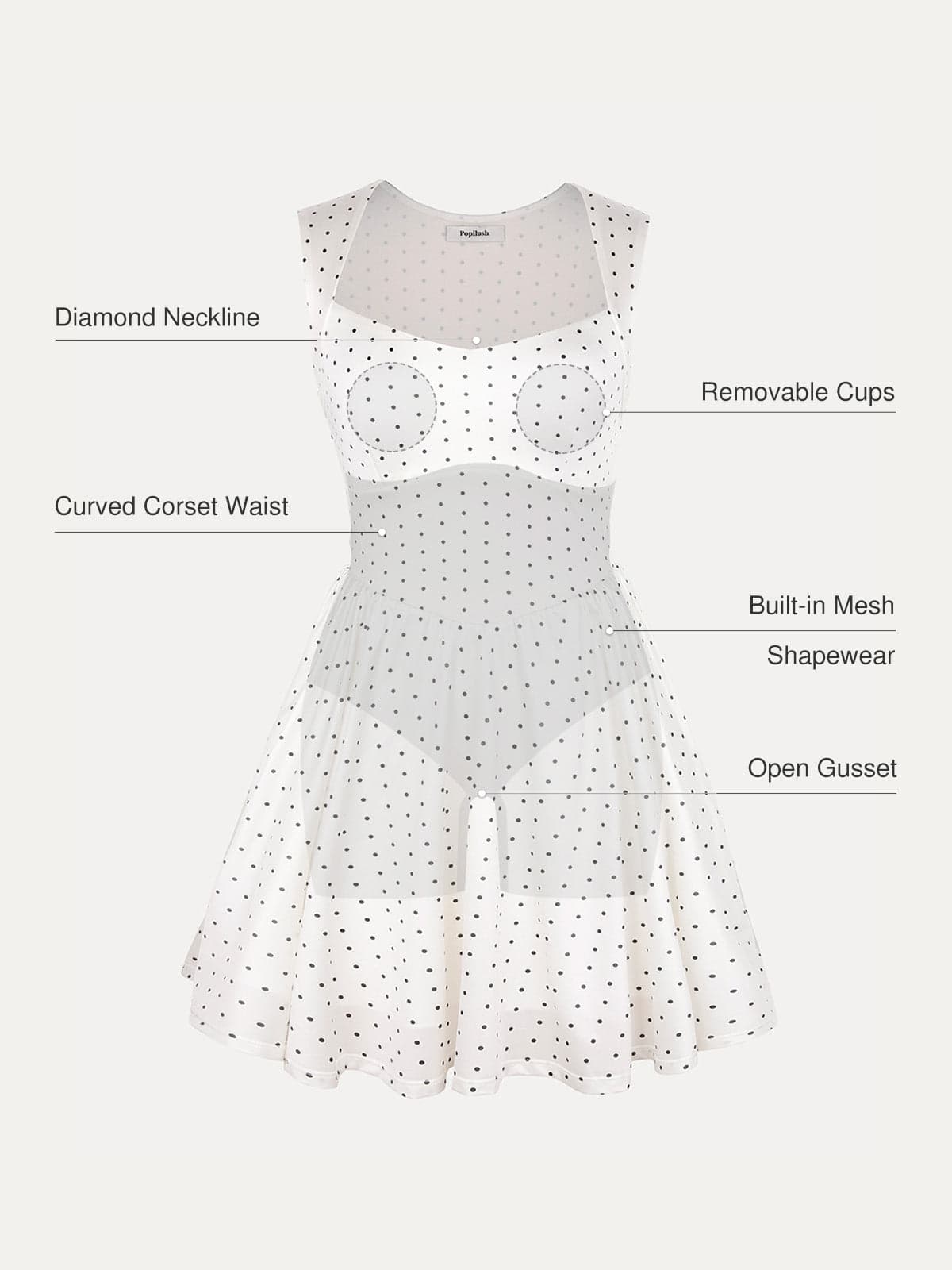 Shapewear Sweetheart Neckline Fit & Flare Mini Dress