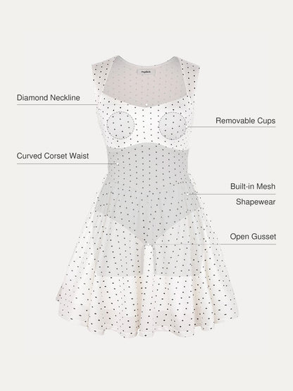 Shapewear Sweetheart Neckline Fit & Flare Mini Dress