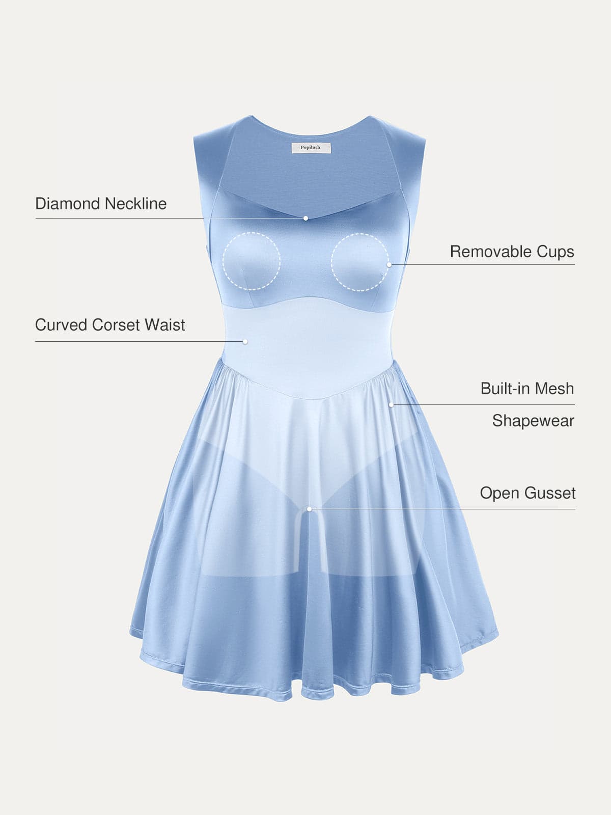 Shapewear Sweetheart Neckline Fit & Flare Mini Dress