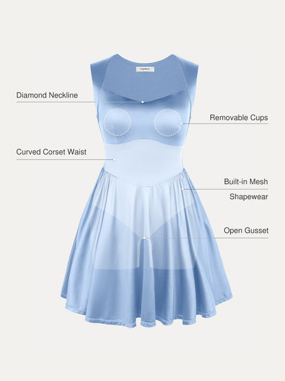 Shapewear Sweetheart Neckline Fit & Flare Mini Dress