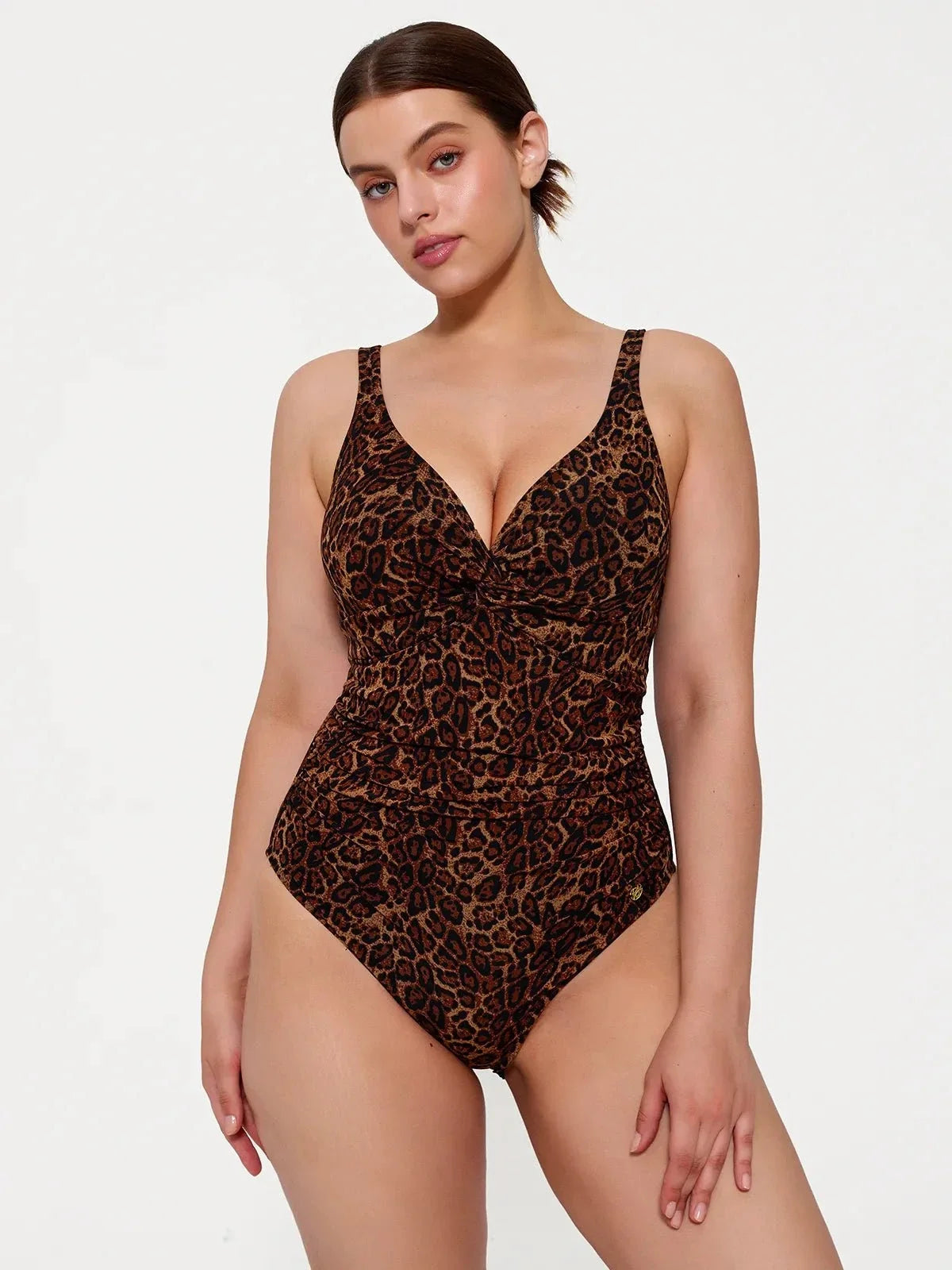 Shapewear Twist Front Ruched Tummy Control Swimsuit
