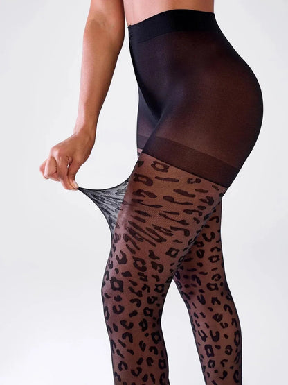 Sheer Leopard Pattern Tights