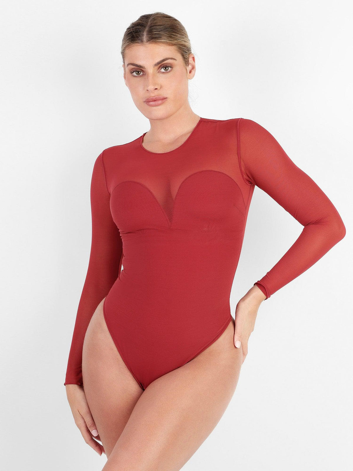 Shapewear Illusion Mesh Slimming Thong Bodysuits