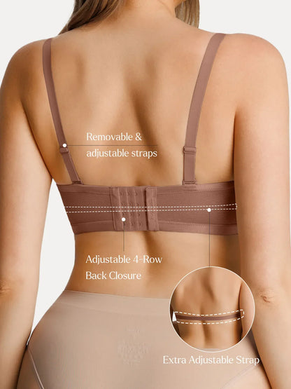 Unlined Sheer Mesh Strapless Minimizer Underwire Bra