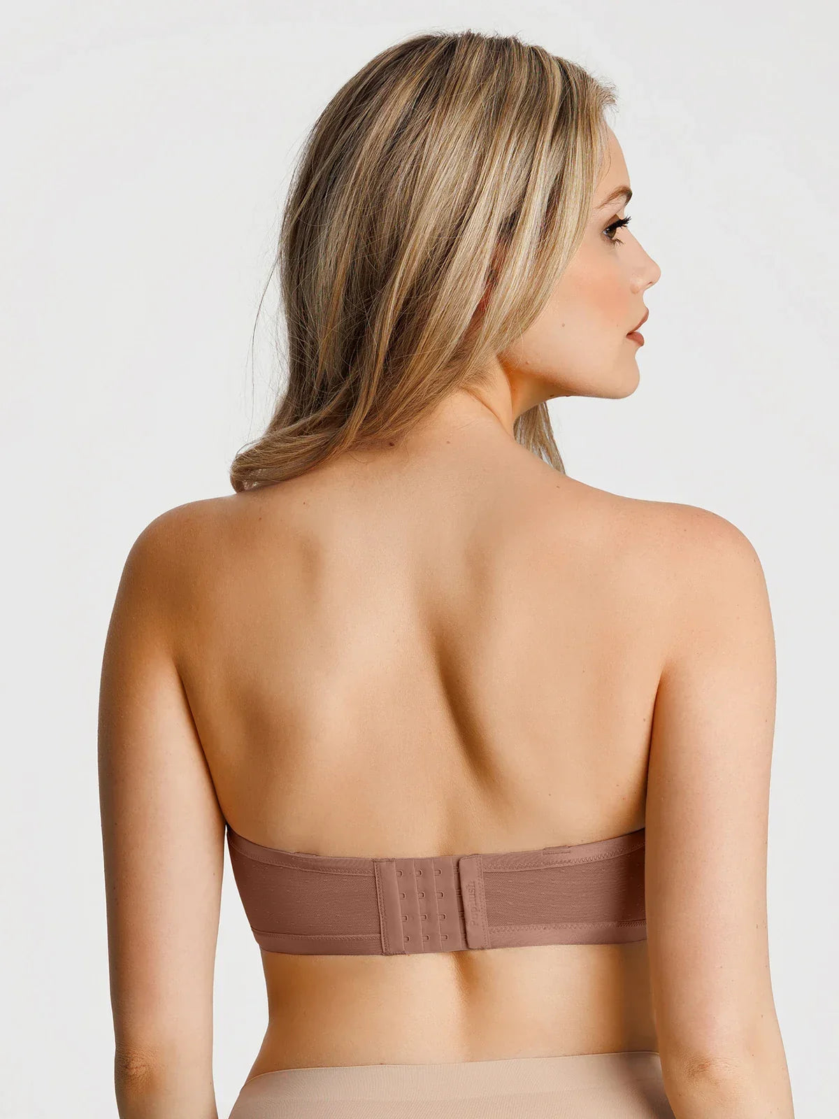 Unlined Sheer Mesh Strapless Minimizer Underwire Bra