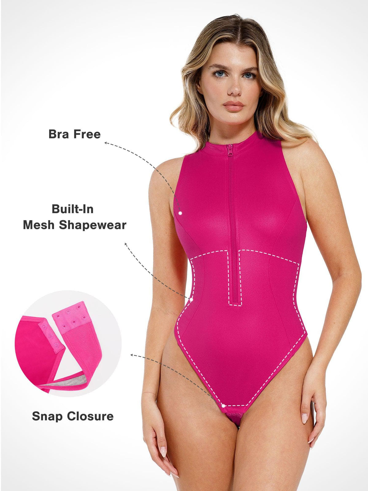Shapewear Mock Neck Leather Sculpting Bodysuit Skirt Set