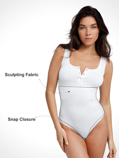 Soft Modal Seamless Henley Tank Bodysuit