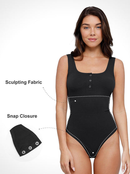 Soft Modal Seamless Henley Tank Bodysuit