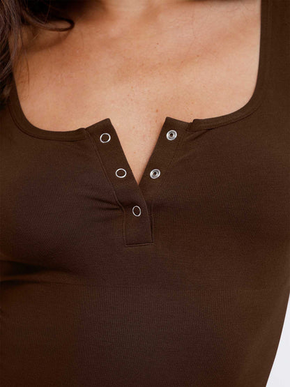 Soft Modal Seamless Henley Tank Bodysuit