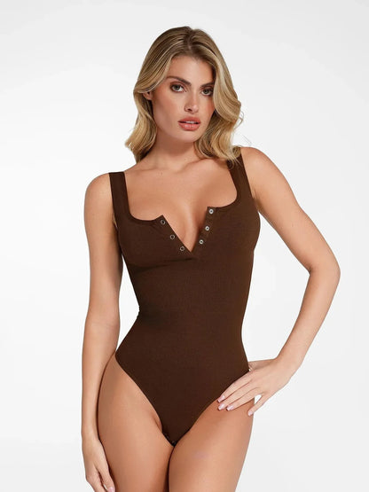 Soft Modal Seamless Henley Tank Bodysuit