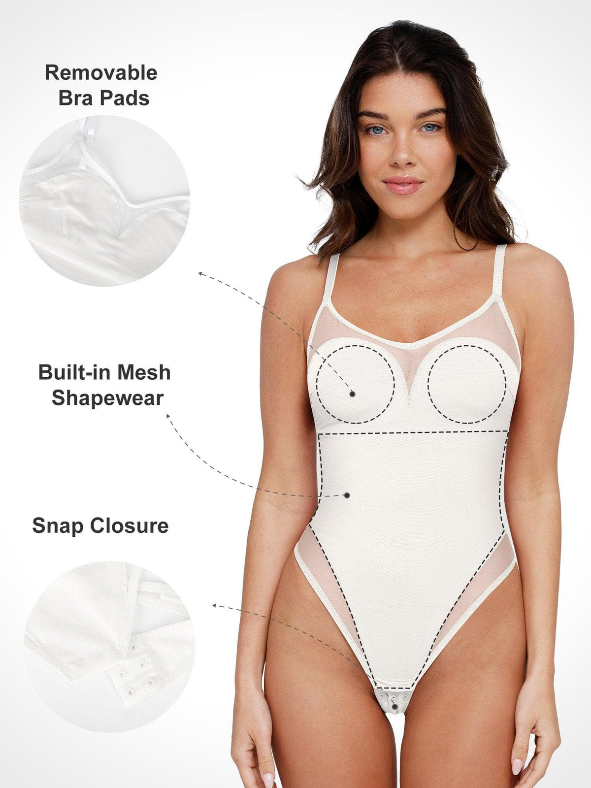 Shapewear Illusion Mesh Slimming Thong Bodysuits