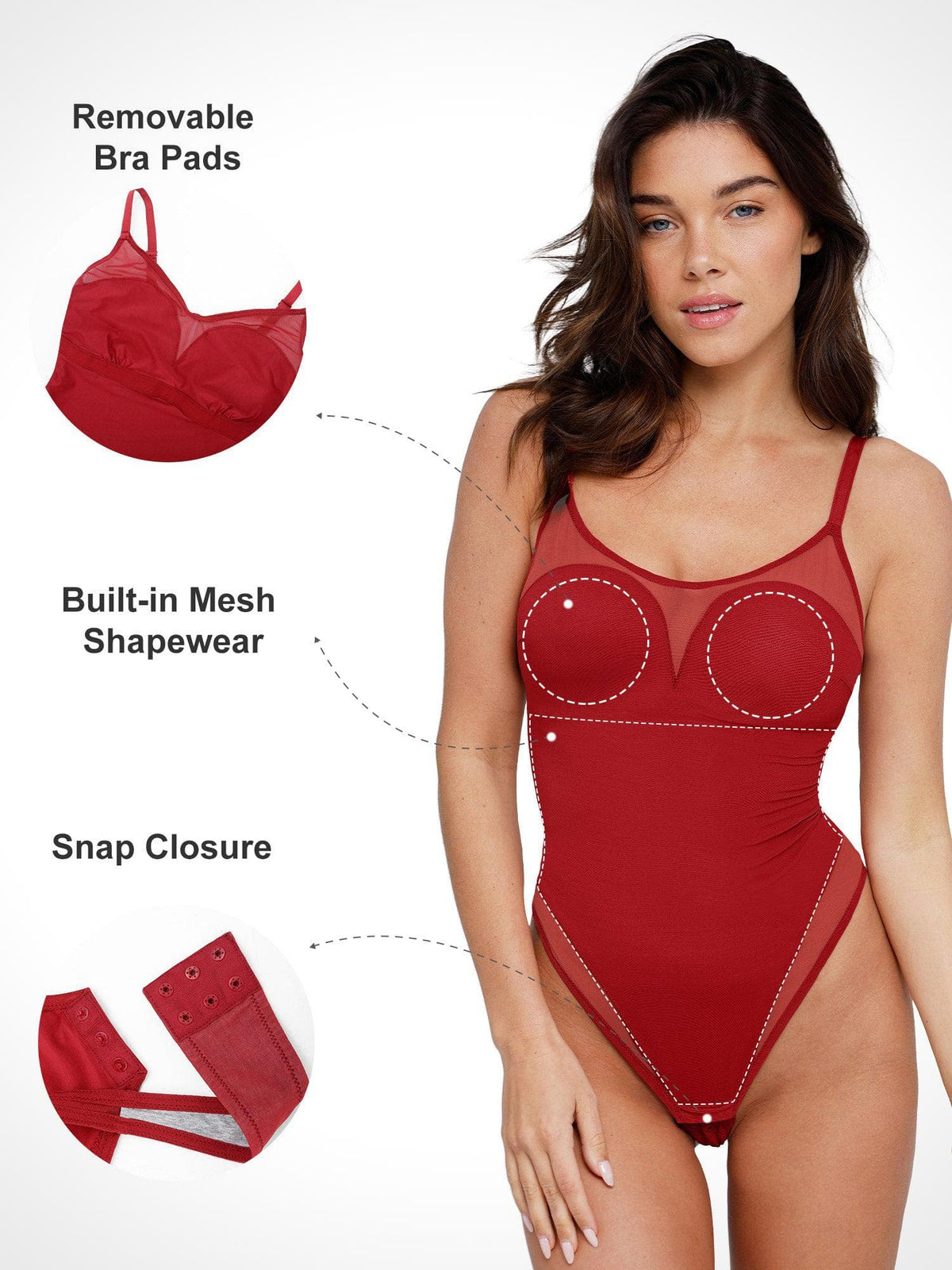 Shapewear Illusion Mesh Slimming Thong Bodysuits