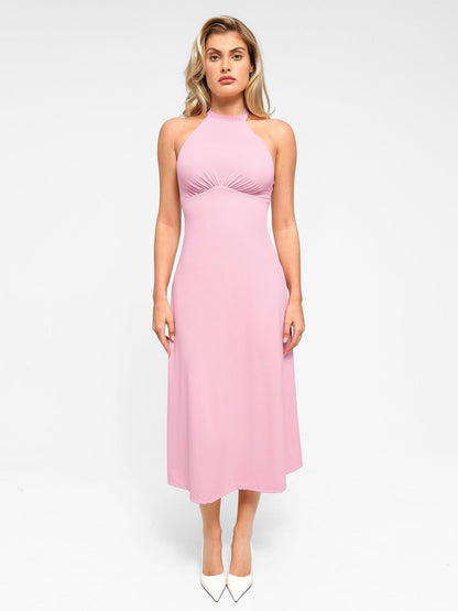 Shapewear Built-In Tummy Control A-Line Midi Dresses