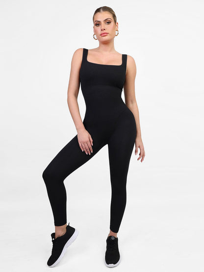 Shapewear Seamless Square Neck Butt Lift Workout Jumpsuit