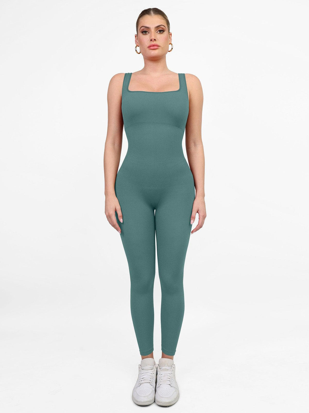 Shapewear Square Neck Seamless Tank Workout Jumpsuit