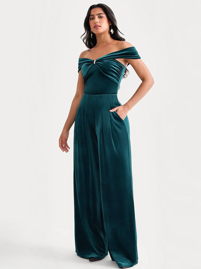 Velvet Wide-Leg Sculpting Trousers