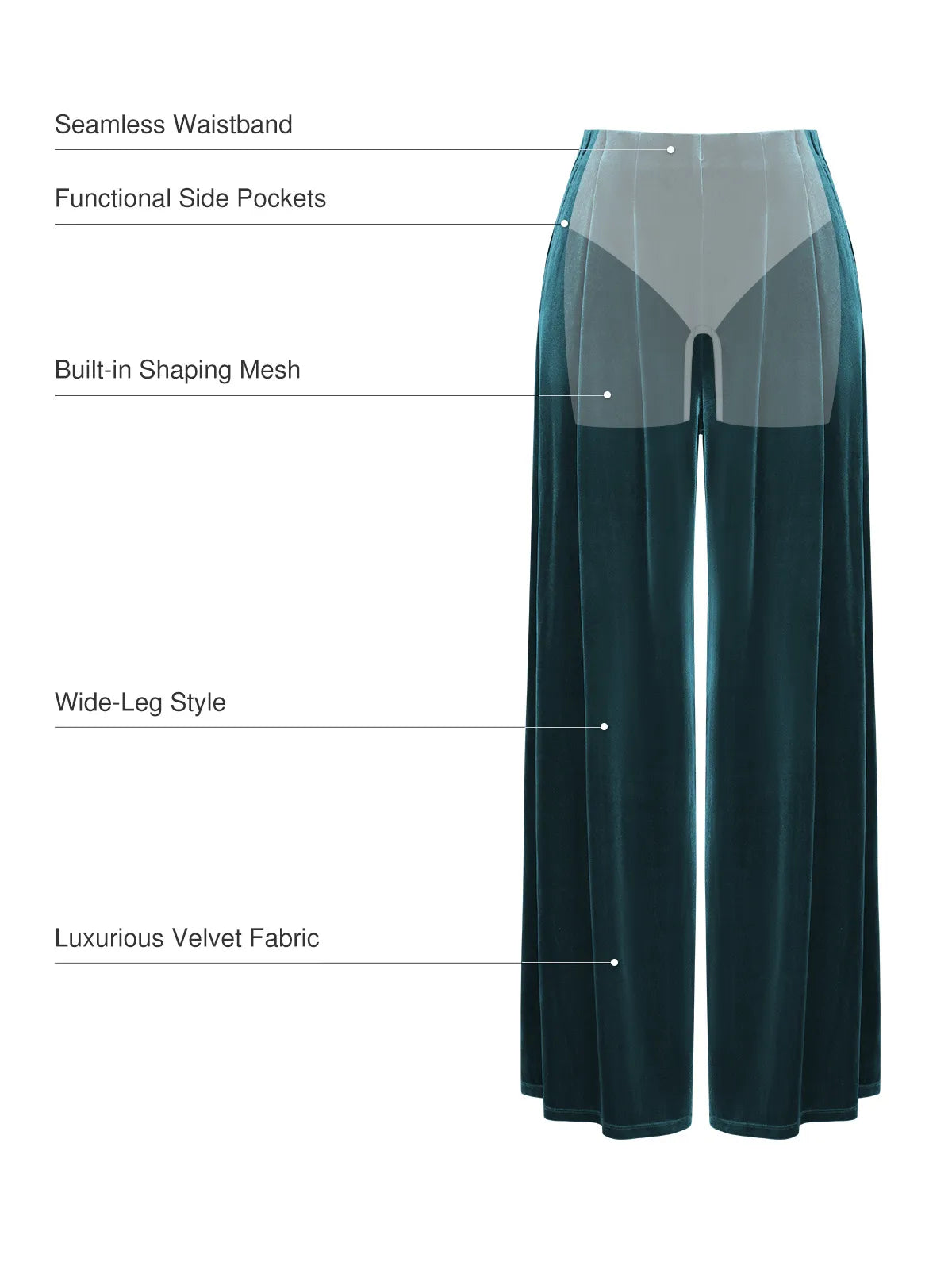 Velvet Wide-Leg Sculpting Trousers
