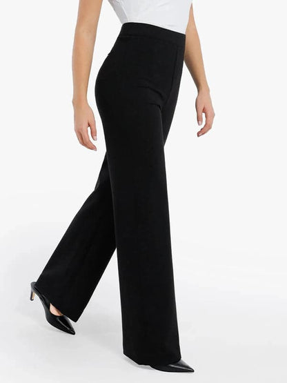 Velvet Wide-Leg Sculpting Trousers