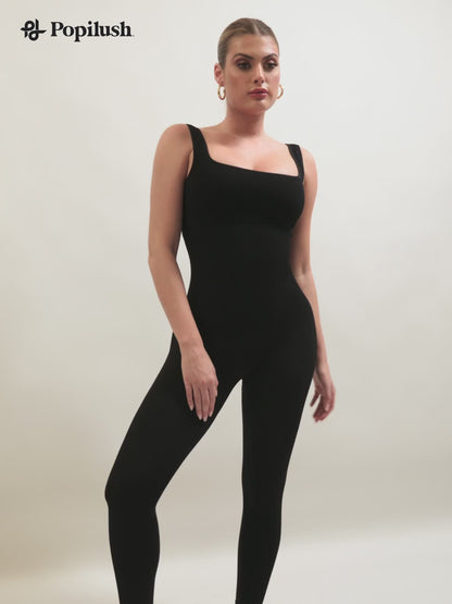 Shapewear Seamless Square Neck Workout Jumpsuit or Romper